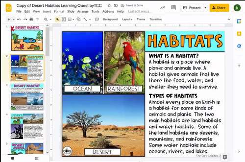 Desert Habitat Unit | Digital & Printable Activities by The Core Coaches