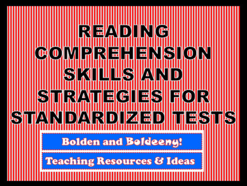 Preview of Reading Comprehension Skills and Strategies For Standardized Tests
