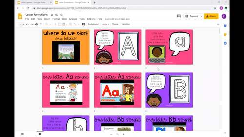 Alphabet Learning - Letter Formations google docs