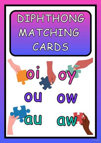 Diphthongs Matching Game | oi oy ou ow au aw | Phonics | Science of Reading
