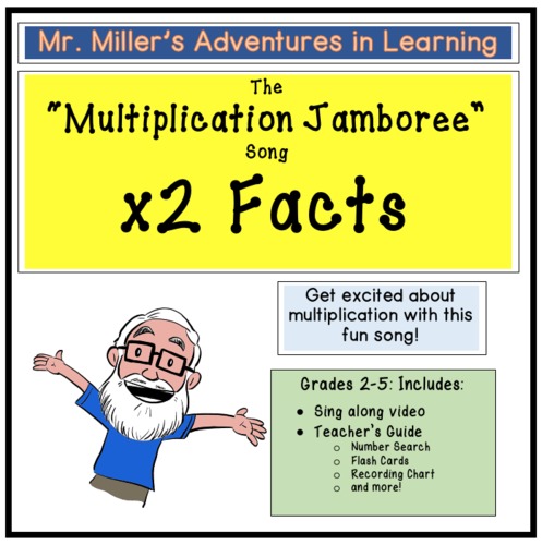 Preview of The "Multiplication Jamboree" Song x2 Facts with Teacher's Guide: Free!