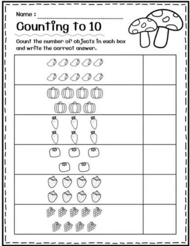 Kindergarten & 1st Grade Math Worksheets | Counting to 10 & 20 ...