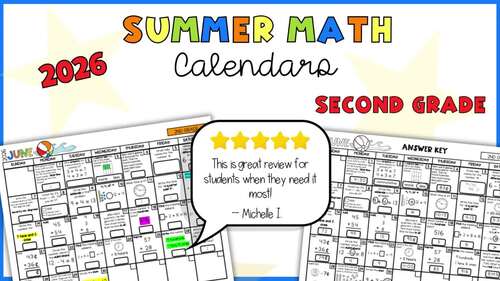 2nd grade Summer Review Packet | Daily Math Problem Worksheets | End of ...