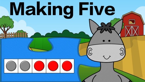 Preview of Making 5 With Five Frames: At the Farm: Math Brain Break