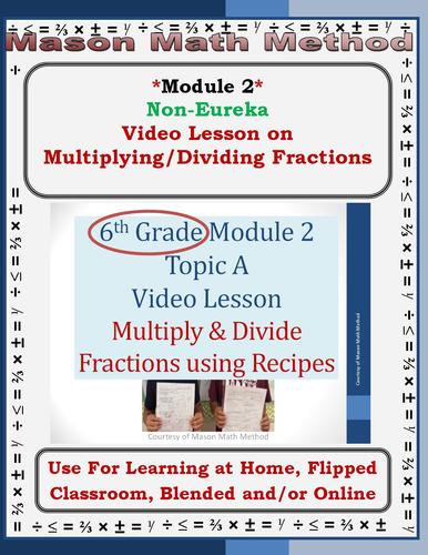 Preview of 6th Math Mod 2 Multiply/Divide Fractions Recipes Video Lesson Distance/Flipped