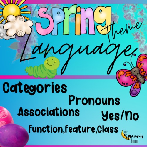 Preview of Spring Language: Categories, Associations, Pronouns, FFC {Digital Task Cards}