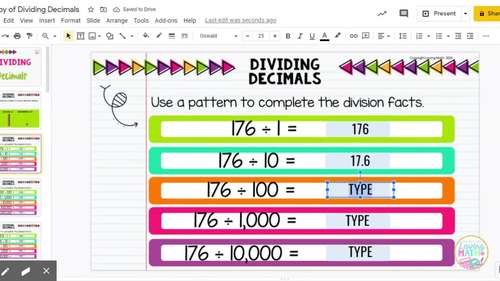 Dividing Decimals for Google Classroom DISTANCE LEARNING by Loving Math