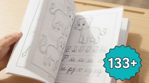 Cursive Handwriting Workbook | Alphabet Practice Pages, Words ...