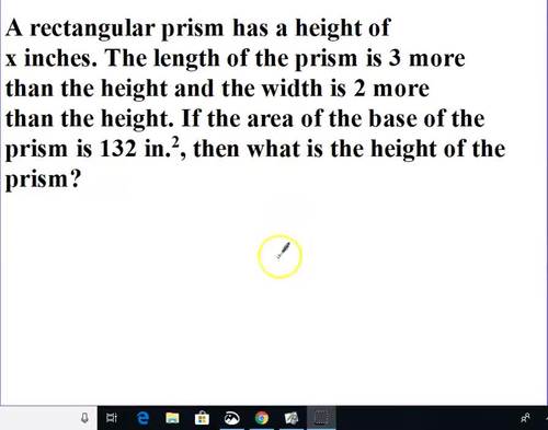 Preview of Solving Quadratic Word Problems