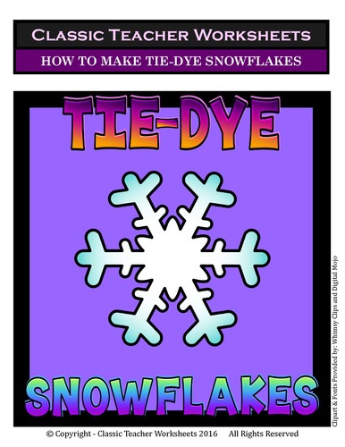 Preview of HOW TO MAKE SNOWFLAKES Tie Dye Snowflakes FREE VIDEO