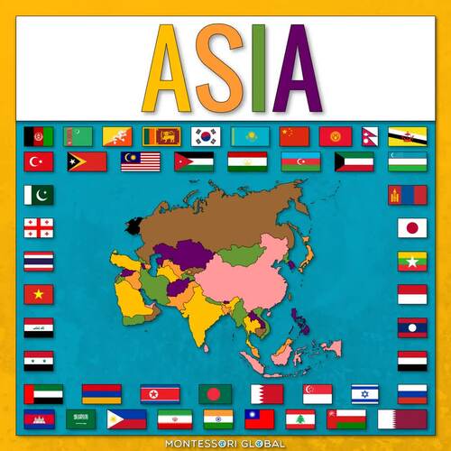 simple map of asia for kids