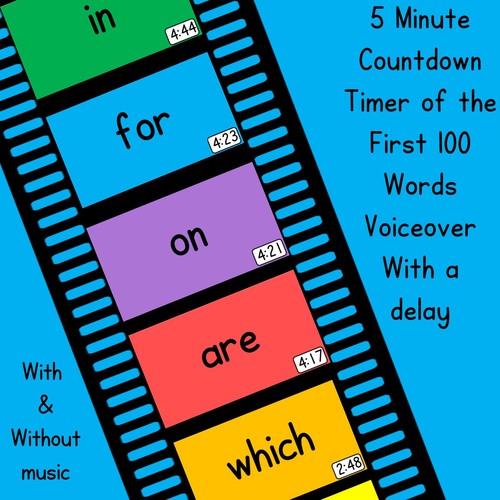 Preview of Voiced 5 Minute Countdown Timer of the First 100 Fry Words