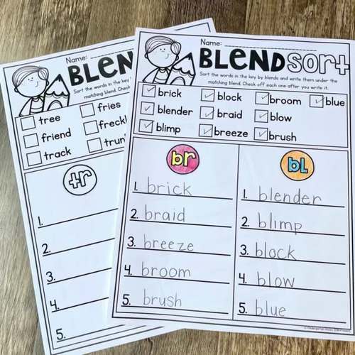 Beginning Consonant Blends and Phonics Activities | First Grade | TPT