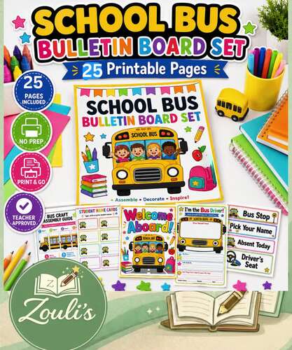 School Bus Attendance Tracker | Back to School Bulletin Board & Bus Craft