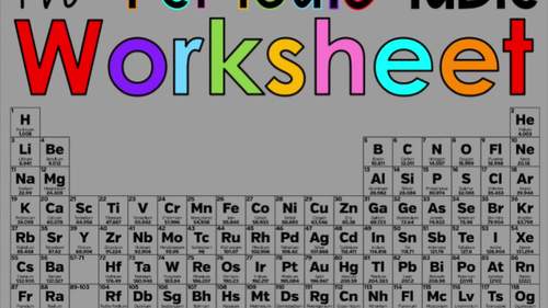 Periodic Table Worksheet by Science from the South | TpT