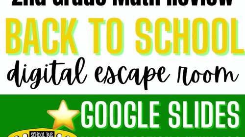Back to School Digital 2nd Grade Math Escape Room Game (1st Grade Math Review)