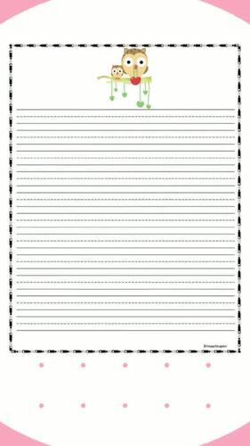 owl writing paper
