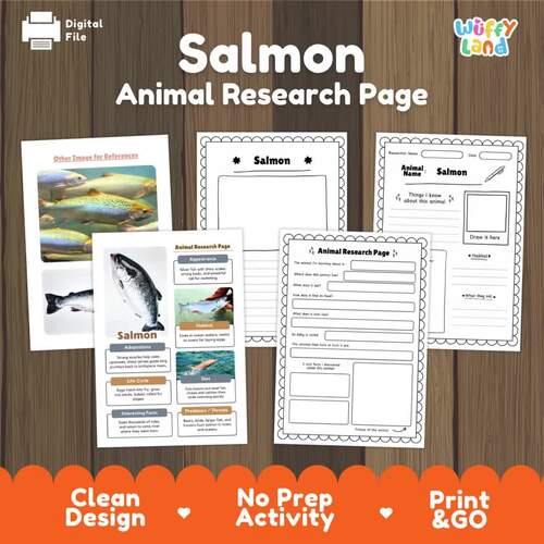 Salmon Animal Research Project | Fish Life Cycle & Ocean Science Activity