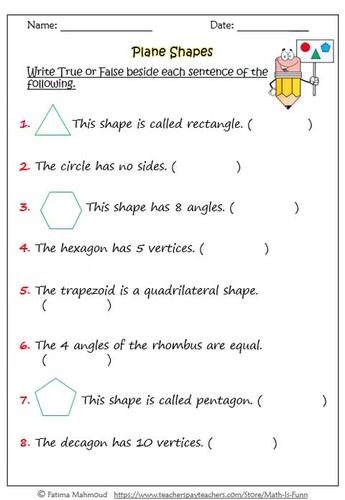 Plane Shapes by MATH is FUNN | Teachers Pay Teachers