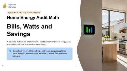 Home Energy Audit Math — Career Math Lab (Applied Math & Life Skills ...