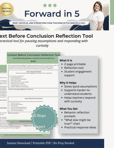 Context Before Conclusion Reflection Tool | Student Engagement Support