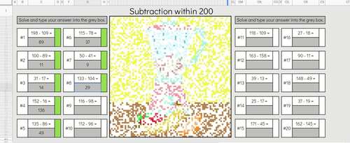 Digital Math Pixel Art | 4th Grade Fluency Practice - Subtraction ...