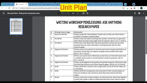 Ask Anything Research Paper: A Research Writing Unit (6-8) by Kasey Kiehl