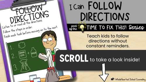 Listening & Following Directions Activities for Executive Function SEL ...