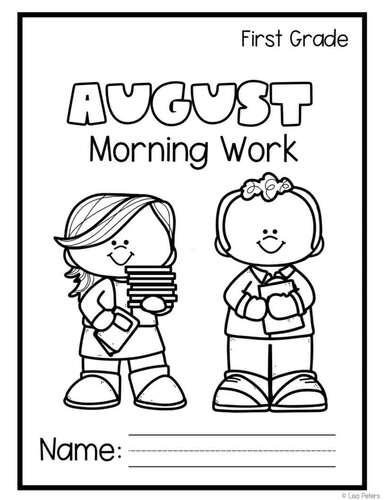 August First Grade Morning Work by Lisa Peters | TPT
