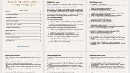 CBT Therapy Toolkit PDF Cognitive Distortions Thought Challenging ...