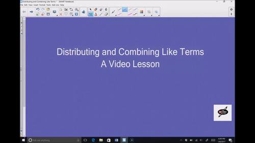 Preview of Distributing and Combining Like Terms with Video