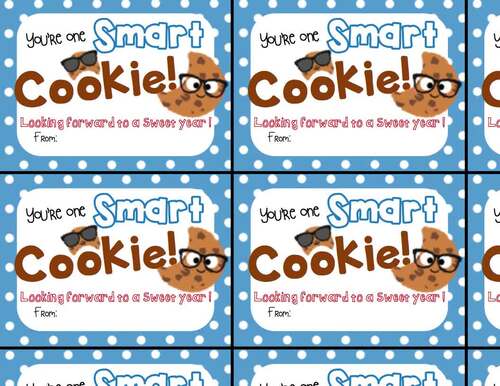 Smart Cookie Beginning of Year Gift Tag-You're one smart Cookie ...