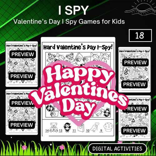 Valentine’s Day I Spy Games for Kids by Outside Box kids | TPT