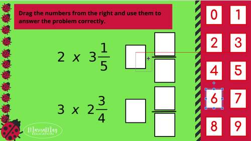 Fourth Grade Math - Multiplying Mixed Numbers Drag & Drop Activity