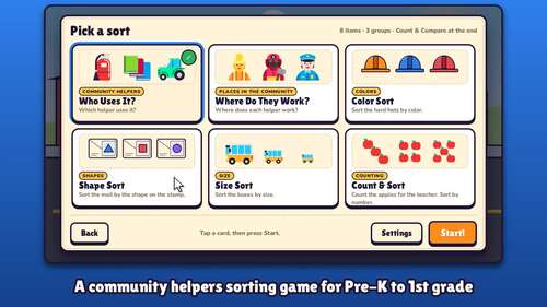 Community Helpers Sorting Game | Tools & Where They Work Sort | PreK K ...