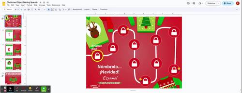 Spanish Object Naming with Pictures Level One Christmas Ugly Sweater ...