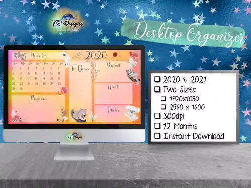 Australian wildlife desktop organiser/organizer background by Teach Elite