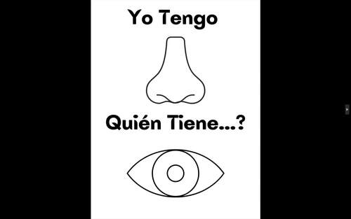 I Have, Who Has? Spanish Human Body Parts Flash cards Game in Spanish