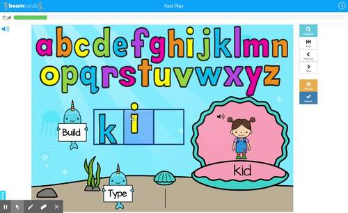 CVC Boom Cards™ Short I Words - Hear It, Build It, Type It (With Audio)