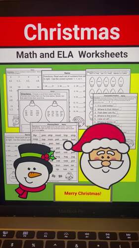 Math & Grammar Worksheet  Christmas Pack
