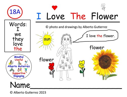 Preview of Read Aloud Video: I Love The Flower #18A