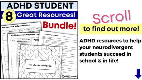 ADHD Homework Student Checklists Executive Functioning Strategies Self ...