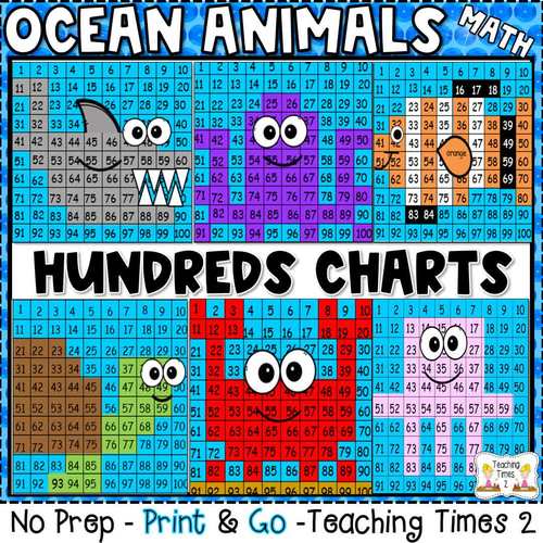 Ocean Animals Hundreds Chart Hidden Picture By Teaching Times 2 Tpt