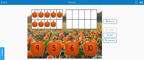 Pumpkin Patch Numbers 1-20 Ten Frames Boom Cards by The Creative Critter