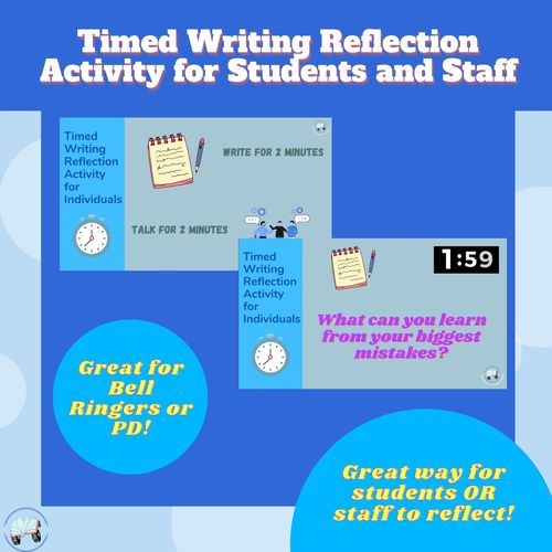 Preview of Timed Writing Reflection Activity 4 Students/Staff with Time for Share-Out - V2