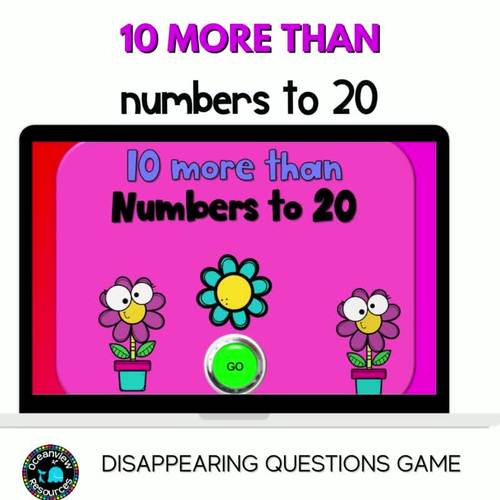 NO PREP MATH GAME l TEN MORE THAN number problems to 20 l POWERPOINT GAME