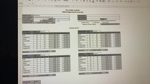 EDITABLE High School Transcript with GPA Calculator TPT