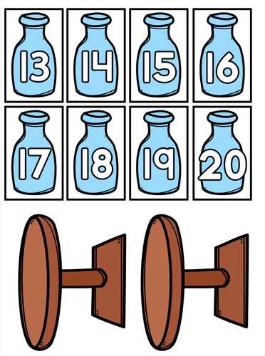 Carnival Milk Bottle Number Match (1-20) Activity for PreK and Kindergarten