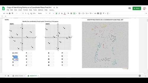 Digital Resource Pixel Art Math Identifying Points on the Coordinate Plane