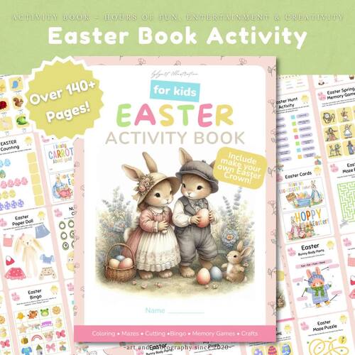 Easter Activity Book Spring, Printable Worksheets & Games Literacy ...